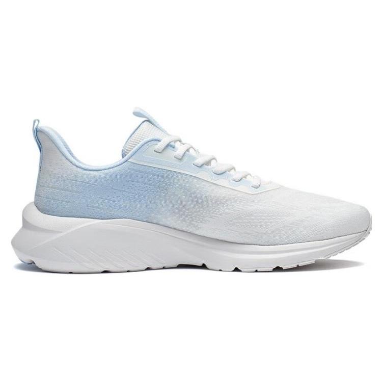 New LiNing YunQue Cushioned Slip Resistant Abrasion Resistant Low Top Casual Running Shoes Men's White Blue ARST013-1