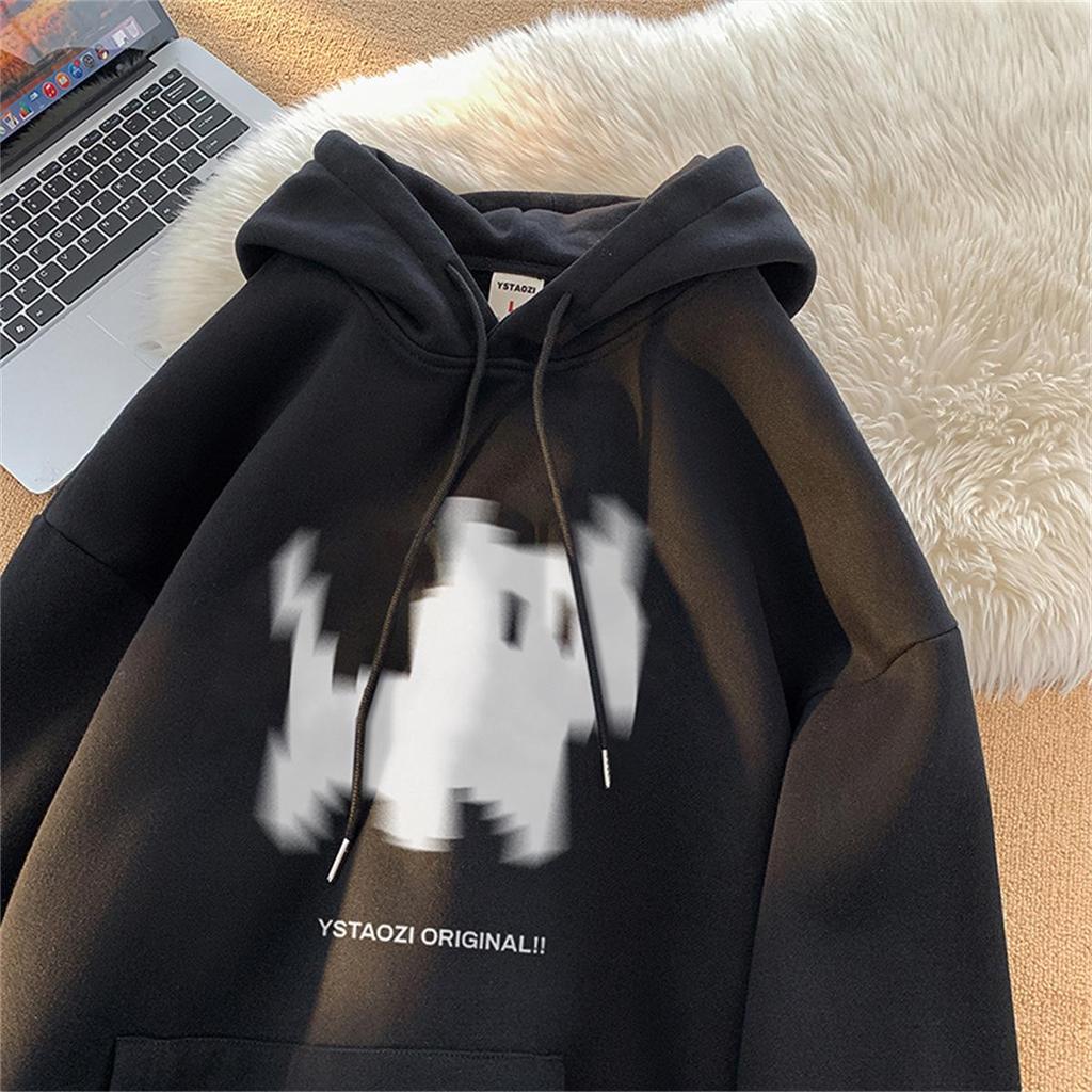 Men's Plus Size Fleece-Lined Hooded Sweatshirt - Street Style Autumn/Winter Outerwear