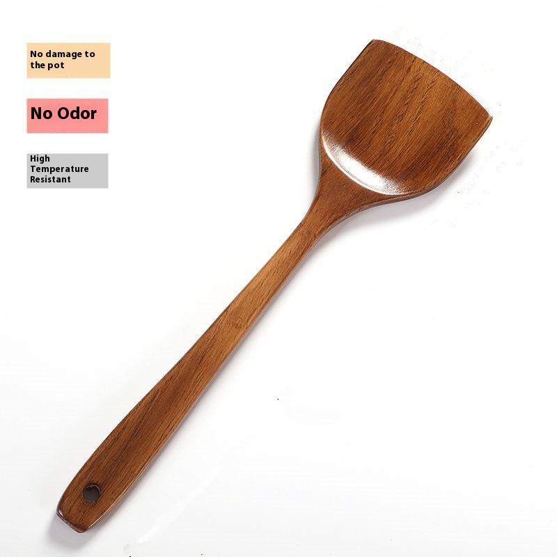 

1Pcs Wooden Spatula Long Handle Heat Resistant Spoon Non-Stick Pan Wood Shovel Cooking Spatula Kitchen Utensils Cookware коричневий