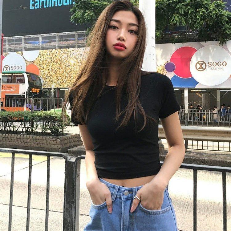 O cou mode débardeur solide culture hauts femmes Camis été T-shirt décontracté Camisole Tube femme à manches courtes T-shirt fille T-shirt