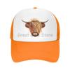 Scottish Hairy Highland Cow Print Baseball Cap Breathable Mesh Caps Summer Casual Sun Protection Hat Adjustable Snapback Hat