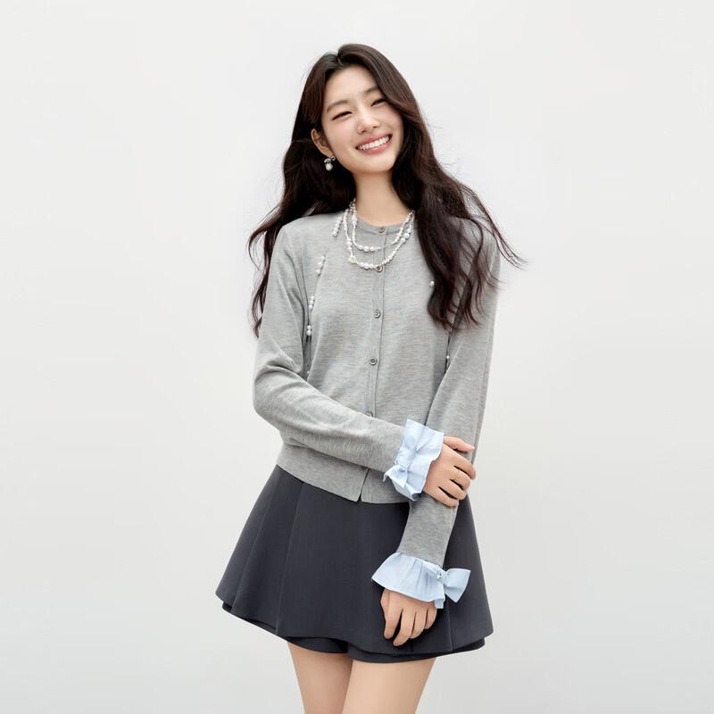 Women s Stylish Stand Collar Flare Sleeve Knit Cardigan M