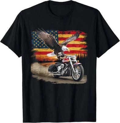 Amerikanische Flagge Motorrad T-Shirt USA Flagge Biker Retro Geschenk Unisex T-Shirt