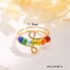 Cute Bohemian Rainbow Beads Relieve Anxiety Ring Rotate Anti Stress Fidget Spinner Rings For Women Men Fashion Jewelry Girl Gift