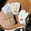 Velvet Plush Gloves Fluffy Mitten Cute Winter Gloves  Women