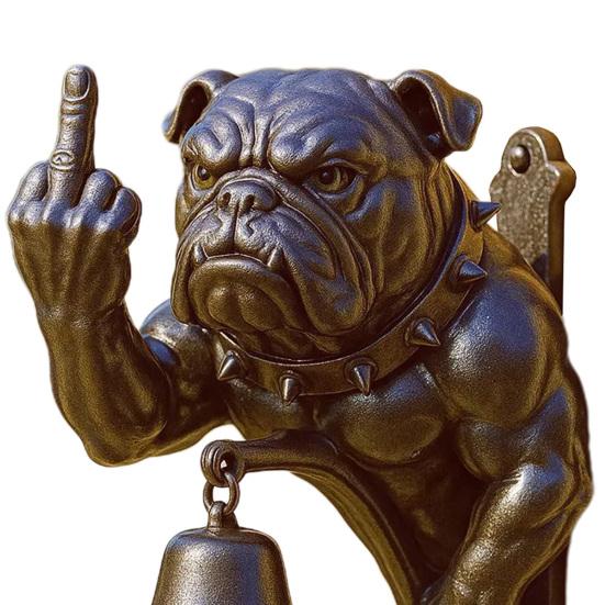 French Bulldog Welcome Door Bell Vintage Resin Dog Head Doorbell