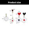 2 Pairs Trendy Clock Poker Card Drop Earrings Asymmetric Ear Accessories Stylish Earwear for Festivals and Gatherings