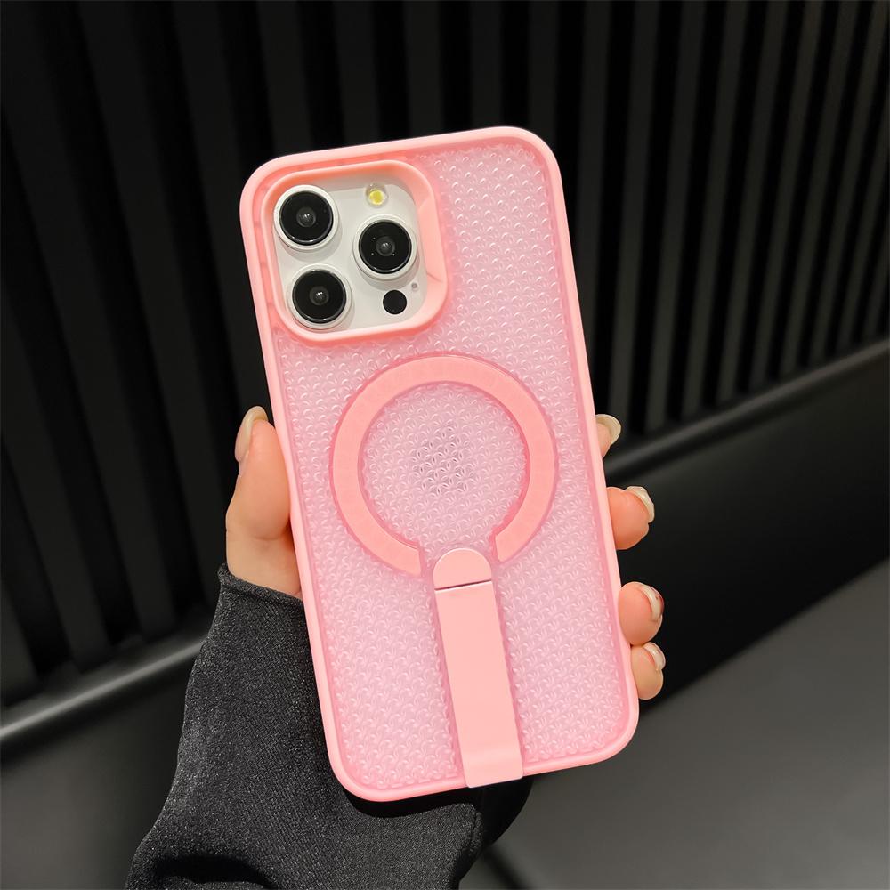 Heat Dissipation For Magsafe Magnetic Bracket Case For iPhone 17 Air 16 E 15 14 Plus 13 12 Pro Max 11 XR Breathable Stand Cover