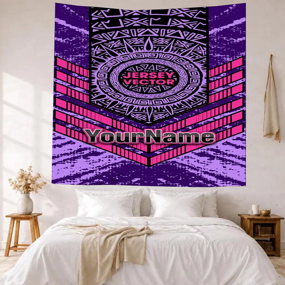 Ethnic Tribal Patterns Custom Your Name Wall Decor Tapestry Art For Pet Memorial Birthdaywedding Party Backdrop Family Gift