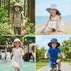 1-2Y 3-5Y 6-10Y Children's Sun Protection Hat Spring/Summer Lightweight Boys and Girls Printed Bucket Hat Beach Sun Shawl S