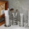 Stainless Steel Spring Shaped Toothbrush Holder Silver Toothbrush Toothpaste Organizer  Desktop