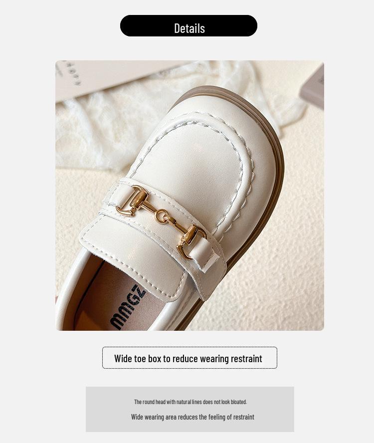 Girls' Slip-On Leather Princess Shoes - Spring/Autumn 2025, Korean Style, Soft Sole, Trendy for Little Girls