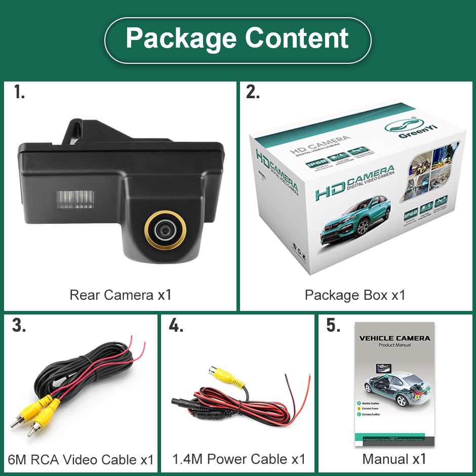 AHD1080P 1000TVL Starlight Night Vision Waterproof Vehicle Plate Reverse Backup Camera For Toyota Land Cruiser Prado 2012-2014