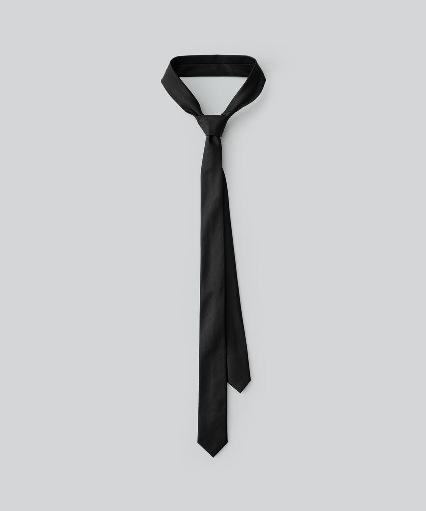 FABREGAT Slim Leather Solid Tie (Black)