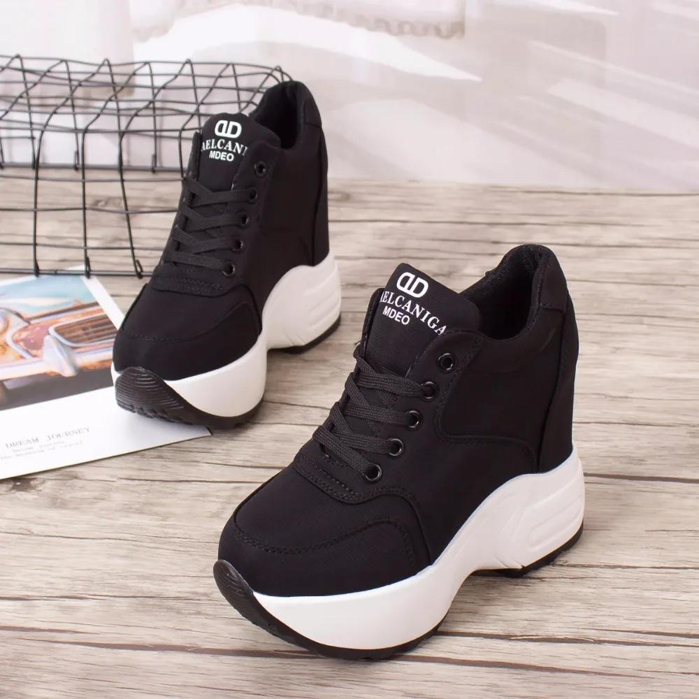 2025 Women Platform Sneakers Mesh Casual Trainers Chunky Shoes 11CM Heels Autumn Wedges Breathable Height Increasing Shoes Woman