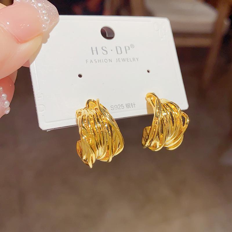 Female Personalized Fashion Retro Multi Layer Winding C Earrings