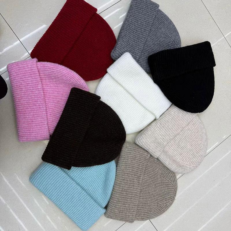 Melon Hat Men's Trend Autumn and Winter Wool Hat Student Fashion Flanged Yuppie Cold Hat Women's Brimless Knitted Hat