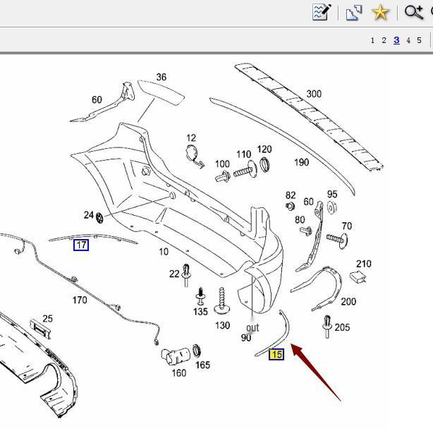 Mercedes-Benz 245 B200 Heckstoßstangenleiste, Zierleiste