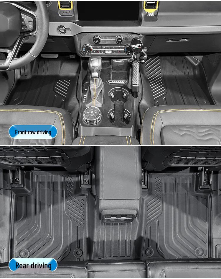 TPE Floor Mats for 2021-2024 Ford Bronco 4-Door - Eco-Friendly, All-Weather