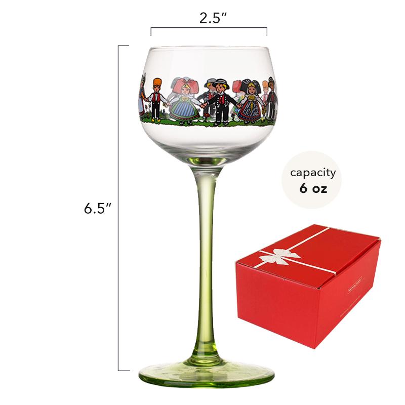 Alsace Style Little People Goblet Wine Glasses Home Decor Wine Glass Suitable For Birthday Christmas And Wedding Gifts  6(fl.oz)