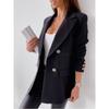 Casual Daily Double-breasted Solid Color Fashion Small Suit Jacket