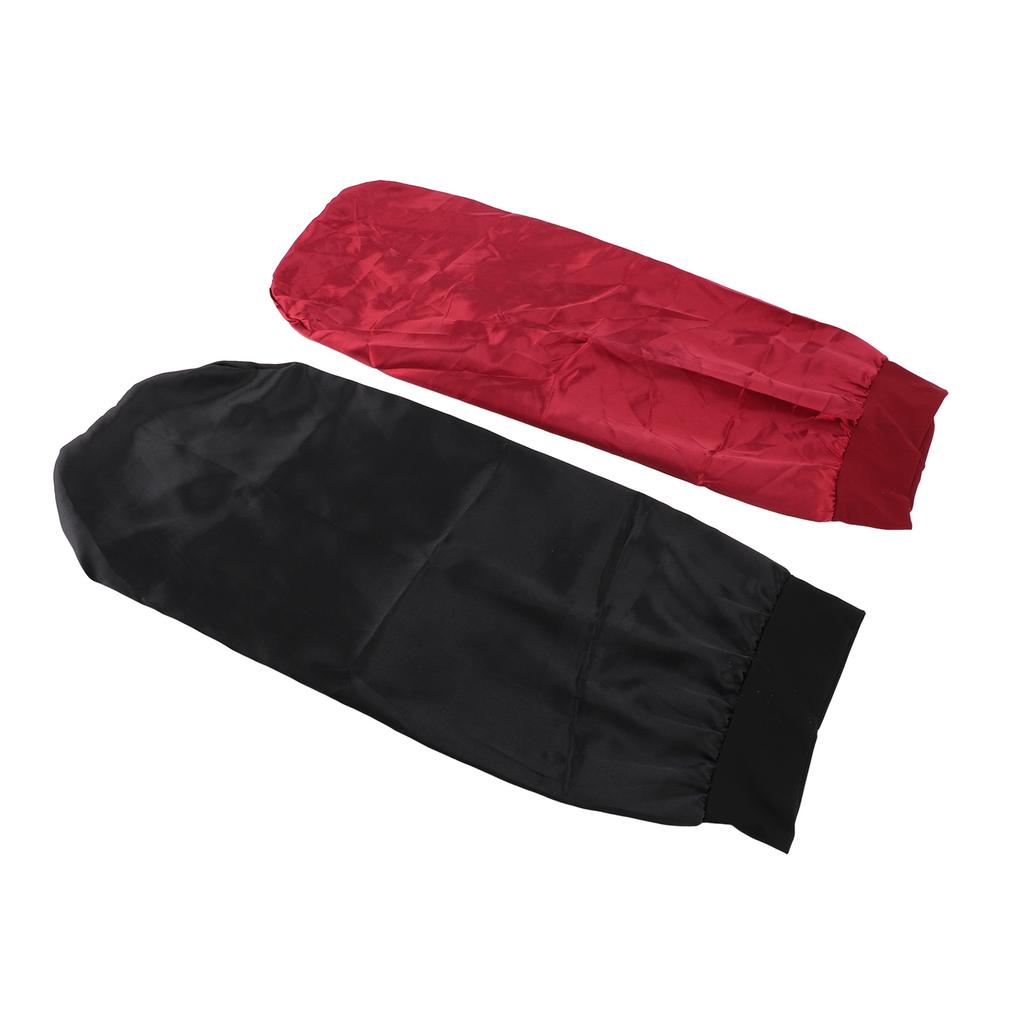 2pcs Long Satin Sleep Cap Elastic Band Extra Large Prevent Tangles Sleep Shower Cap Bonnet for Women