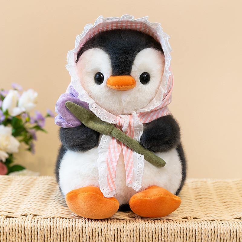 Cute Tulip Penguin Plush Toy With Short Plush Material For Girls Gift And Collection