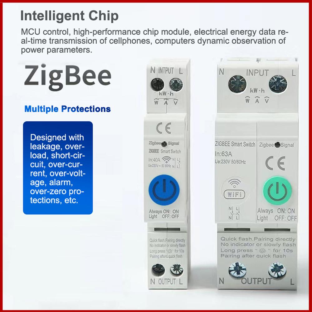 Zigbee Intelligent Circuit Breaker Wireless Mobilephone APP Remotely Control Home Automation Equipment with Voice