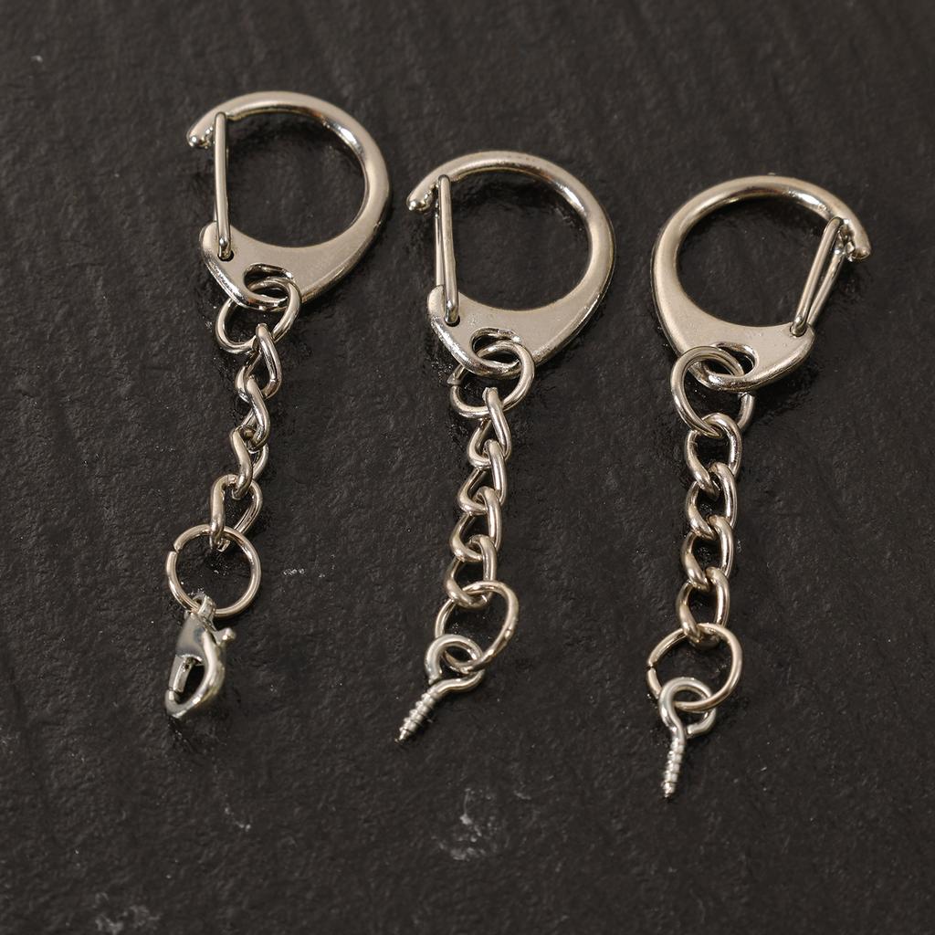 11-200pcs Lobster Clasp Key Ring Keychain C Shape Clasps Connector Hook For DIY Jewelry Making Finding Key Chain Accessories