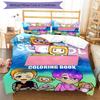3pcs Lankybox Foxy and Rocky1 Pattern Bedding Set Duvet Cover Set Includes Duvet Cover &pillowcases, Perfect All Season Bedroom Decoration & Gift