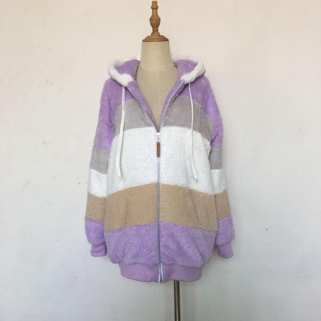 2025 Women's Autumn and Winter Loose Plush Multi-Color Hooded Jacket: Hot New Style.
