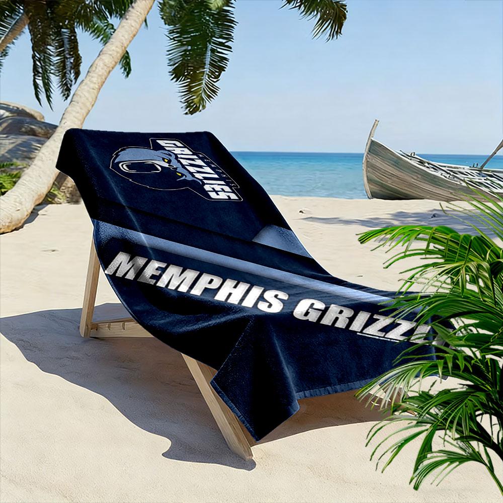 Large Beach Towel with Memphis Grizzlies Logo, Quick Dry, Soft and Absorbent, for Basketball Fan Beach Pool Travel