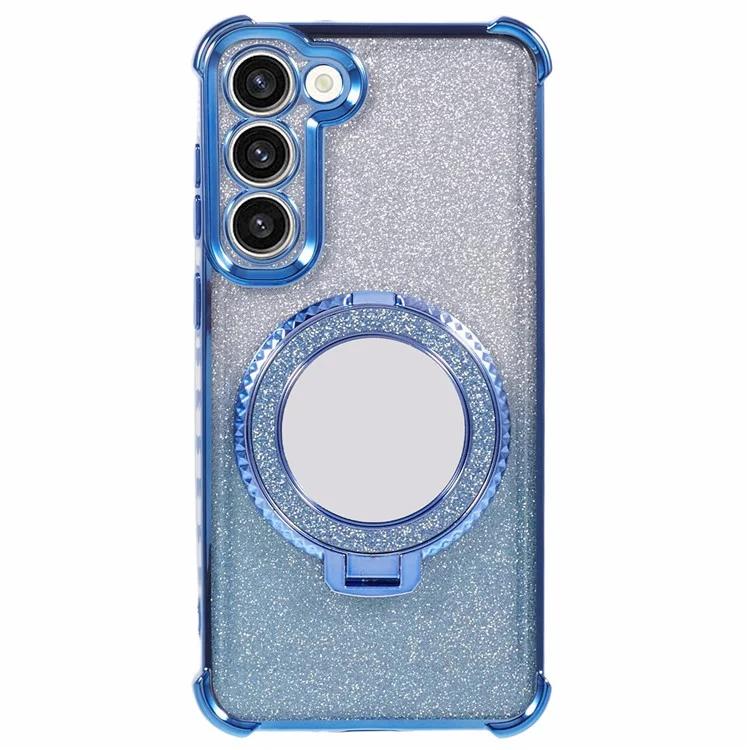 

Для Samsung Galaxy S23Case Glitter Gradient TPU Phone Cover Ring Holder Mirror