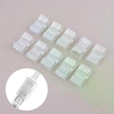 5/10/15Pcs 4Pin Solderless RGB LED Strip Connectors 10mm Quick Adapters For 5050 Multi-Color Track Lighting
