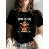 Women's Funny German Clown "Clownlover" Slogan T-Shirt - "Clownlover" Print Round Neck Short Sleeve Top for Halloween Party Outfit