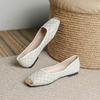 Women's Casual Flats Comfortable PU Leather Square Closed Toe Lightweight Ballet Shoes Comfortable Flat Shoes Dressy Shoes Women's Work Loafers Shoes