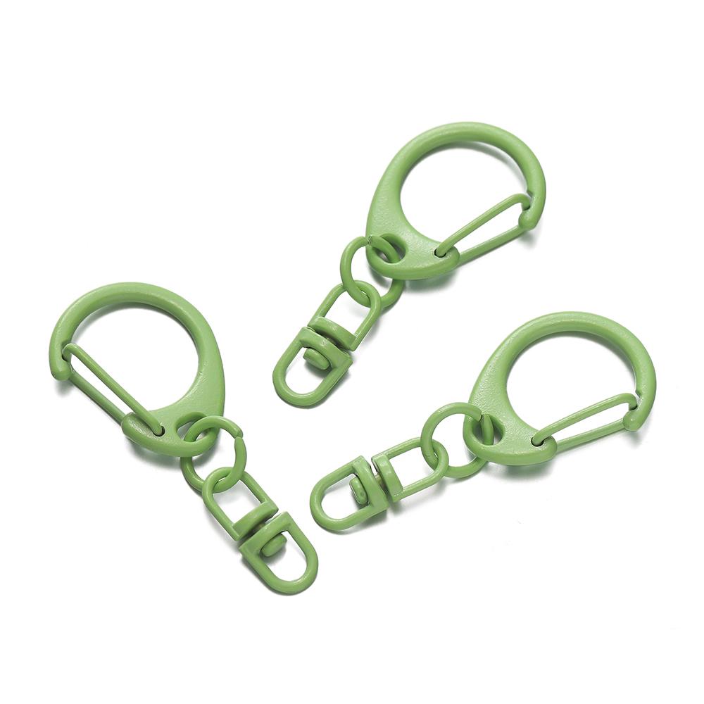 5pcs Alloy Colorful D-shaped Hooks With Rotatable Eight-character Buckle for DIY Keychains Crafts Bag Charms Key Ring Findings
