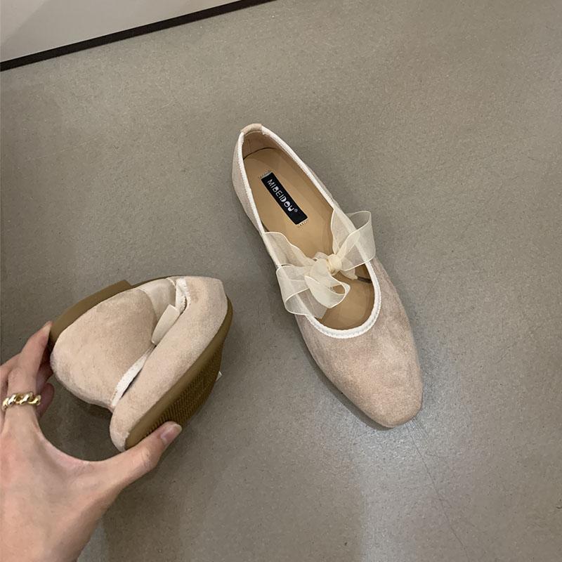 Fashion Female Round Toe Footwear Butterfly-Knot Ladies Flats With Shoes Fashion Shallow Women Mary Janes Flats Slip On Shoes lady