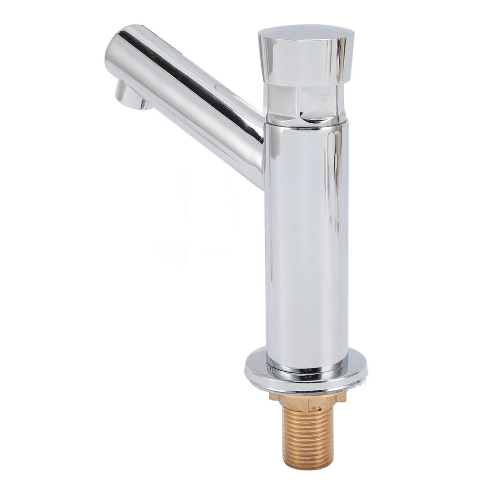 Bathroom Sink Faucet Single Handle Angled Delayed Faucet Water Tap for Home Hotel