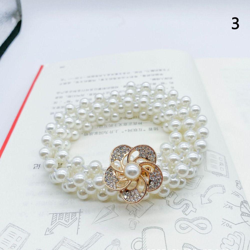 Elegant Pearl Waist Belt Elastic Waist Chain New Elastic Belt  for Women