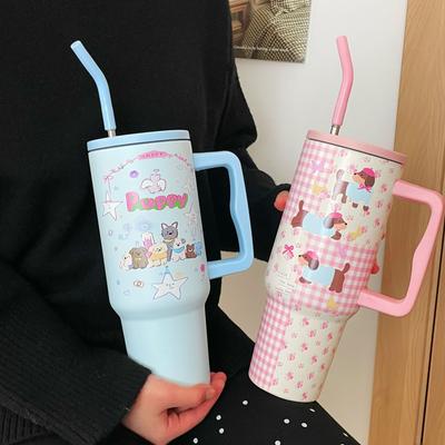 Original Design Portable Thermos Cup Couple Water Cup Large Volume High Value Autumn And Winter Stainless Steel Portable Ice Cup