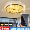 800W 3 Colors LED Solar Ceiling Light Solar Panel Light Indoor Outdoor Waterproof LED Ceiling Light with Remote Control