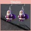 Santa Winter Purple Acrylic Earrings With Creative Design For Decor Christmas