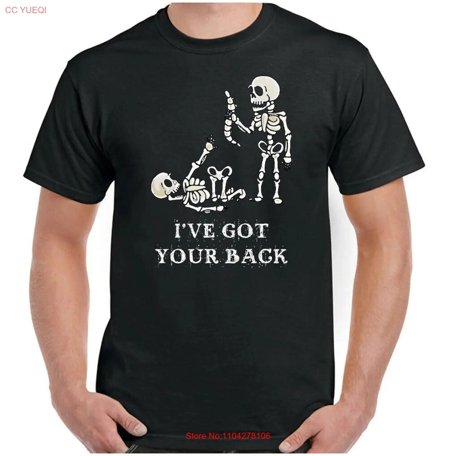 I VE GOT YOUR BACK T SHIRT Halloween Mens Funny Skull Skeleton TOP TEE vintage Washed Breathable Versatile Slightly graphic S разноцветный