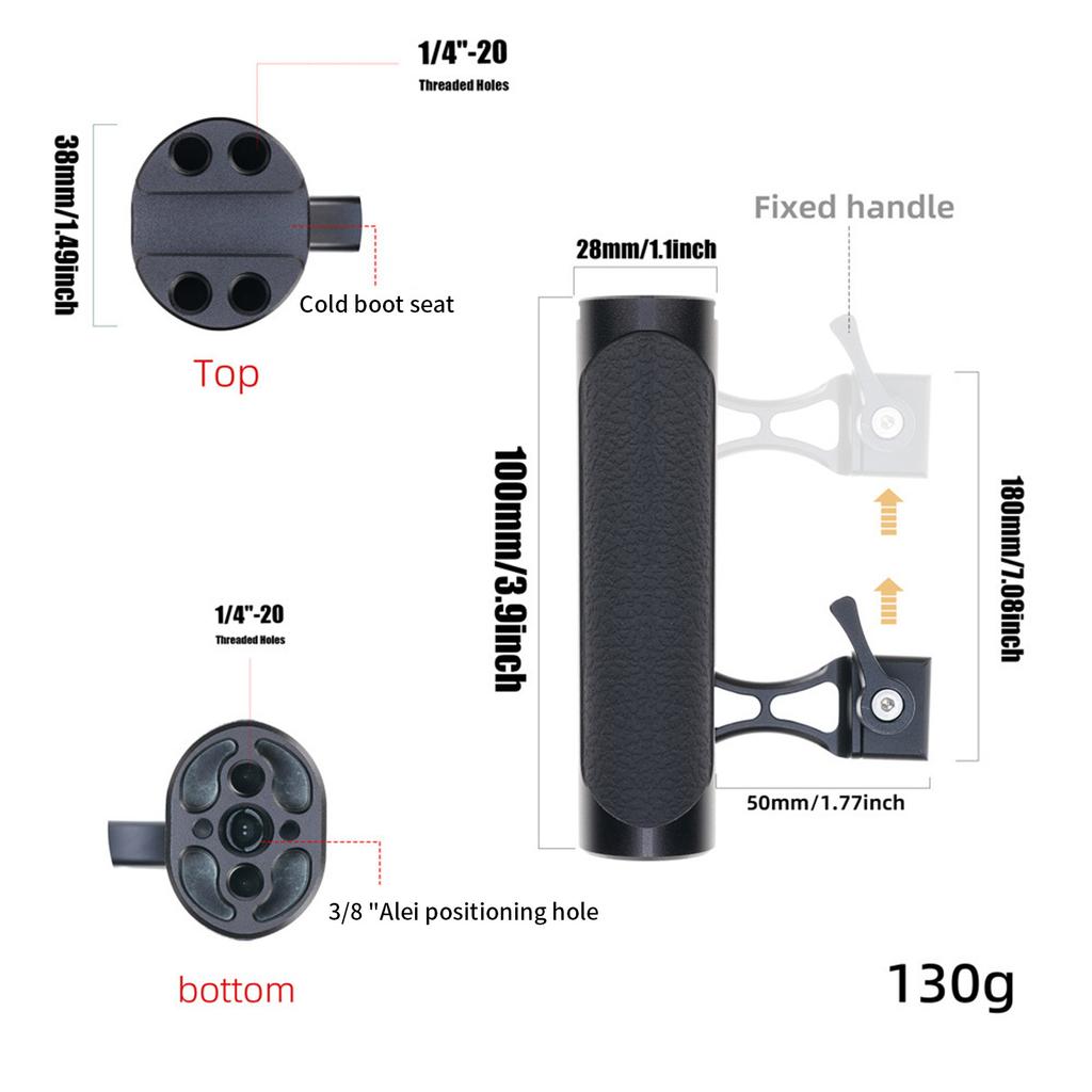 Camera Cage Side Handle Universal Mini Handgrip DSLR for Camera 1/4inch Screw Cold Shoe Photography Accessories