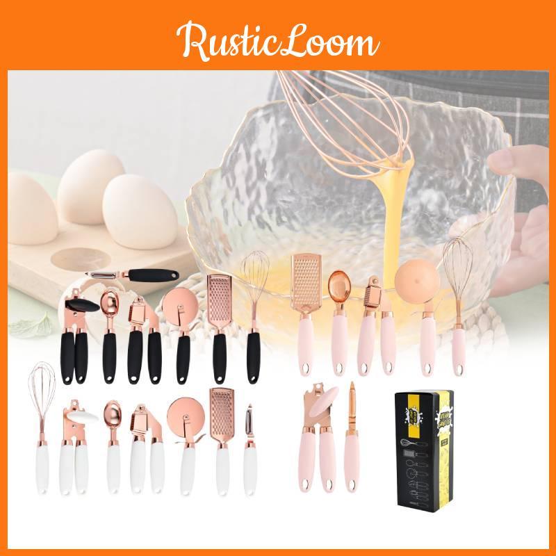 7 Kitchen Pcs Gadget Set Copper Coated Stainless Utensil Pizza Cooking Tool