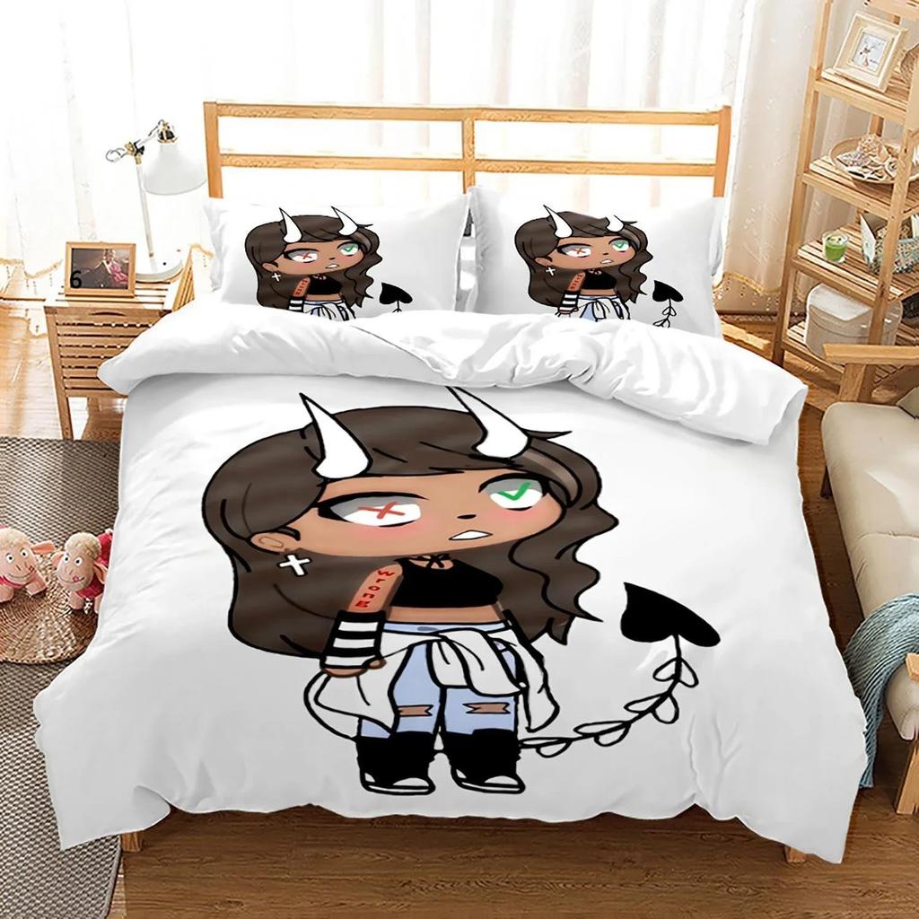 3D Printed Gacha Life Beding Set For Bedrom Soft Modern Bedspreads Comefortable Children Kids Soft Duvet Cover Comfortable Quilt Cover And Pilowcase