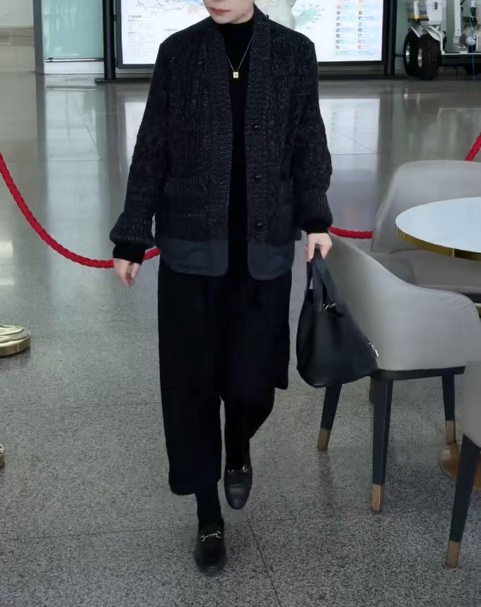

Women s New Style Knitted Patchwork Padded Jacket with Casual Wide-Leg Pants - Slimming Petite Fit 2XL