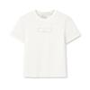 White Fashion Simple Casual Comfortable Versatile Knitted Short Sleeve T-Shirt Women Tops Cloud-White F11W623113FWT