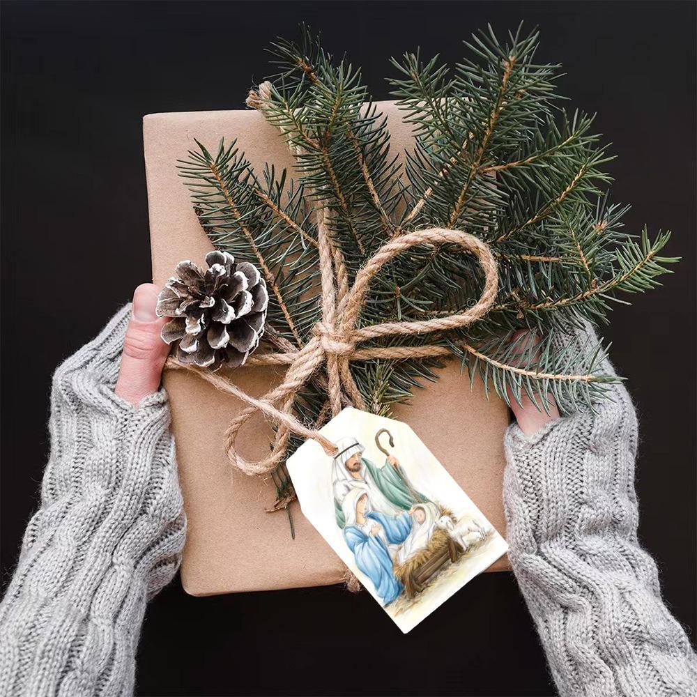 Moda 60 de buc Etichete pentru Crăciun Fericit, Hârtie de împachetat pentru cadouri, DIY, Etichete pentru Crăciun Fericit, Etichete pentru Crăciun Fericit.